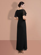 Sheath/Column Ankle-Length Short Sleeves Mother of the Bride Dresses