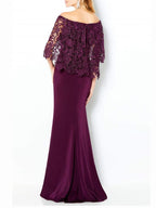 Sheath/Column Off-the-Shoulder Mother of the Bride Dresses with Lace