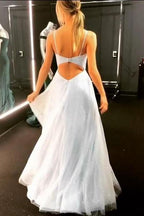 Sparkly A-Line  Backless Dress Floor-length Prom Dresses