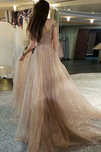 Straps Off The Shoulder Prom Dresses with Beading Long Formal Evening Dresses
