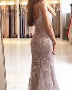 Sweetheart Spaghetti Straps Lace Mermaid Floor Long Evening Prom Dresses