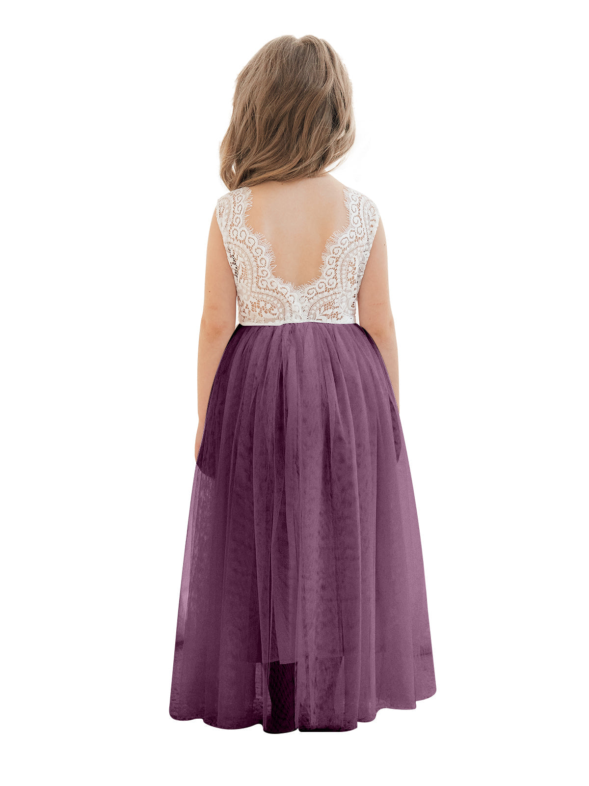 A-line Lace Tulle Ankle-length White Dress (2003227597)