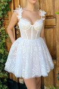 Mini Homecoming Dress Lace Short Prom Dress