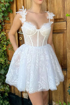 Mini Homecoming Dress Lace Short Prom Dress