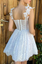 Mini Homecoming Dress Lace Short Prom Dress