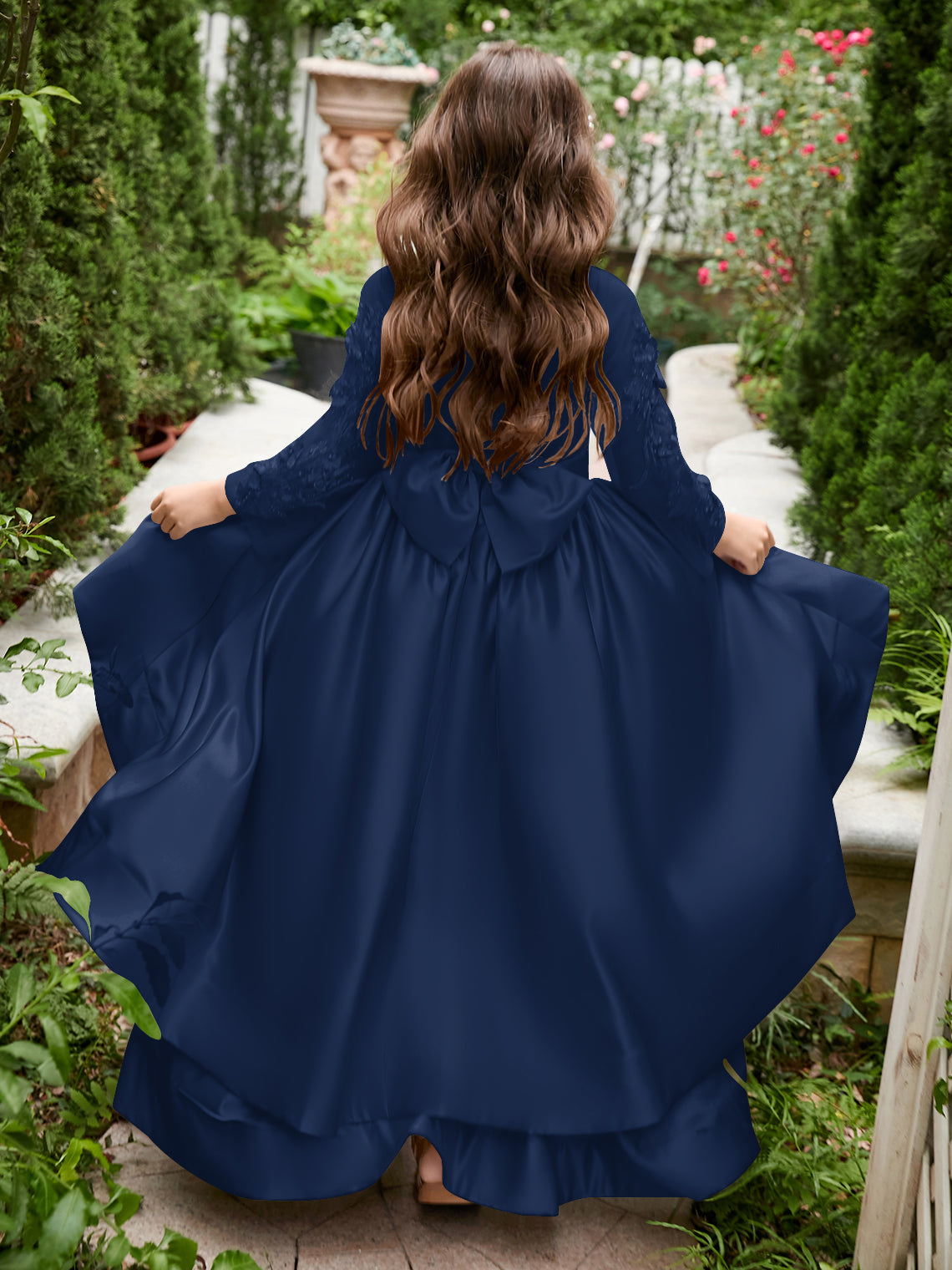 A-line Satin Asymmetrical Flower Girl Dress
