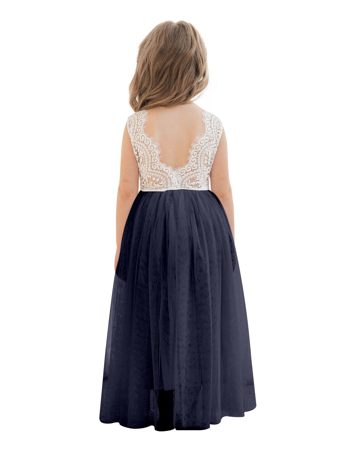 A-line Lace Tulle Ankle-length White Dress (2003227597)