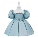 Toddler First Communion Dress Girl Summer Princess Bowknot Puff Sleeve Princess Dress