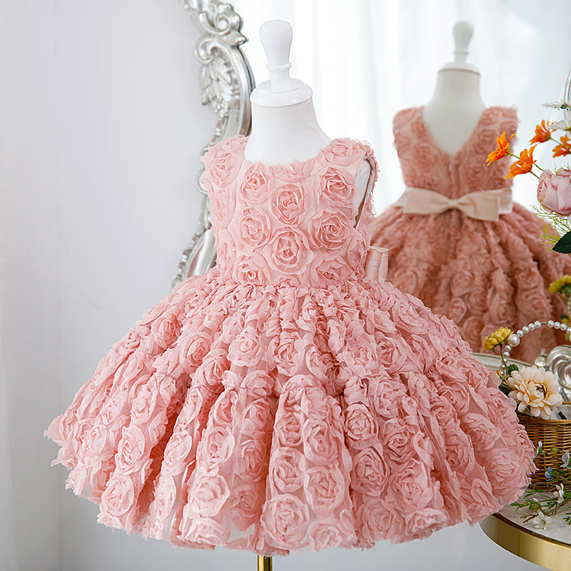 Baby Girl Dress Toddler Flower Pageant First Communion Baptism Fluffy Princess Dress