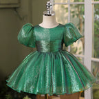Cute Baby Girls Sequin First Communion Dresses Toddler Birthday Dresses