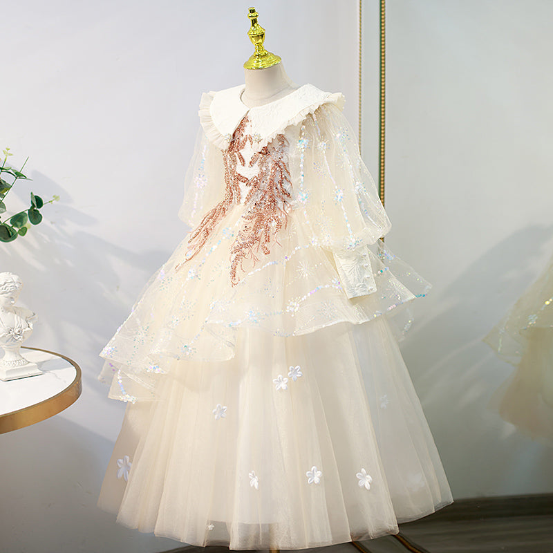 Children First Communion Dress Flower Girl Elegant Puffy Baptism Princess Pageant  Dress