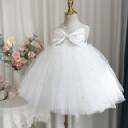Elegant Baby Pearl Mesh Birthday Party Evening Dress Toddler First Communion Dresses