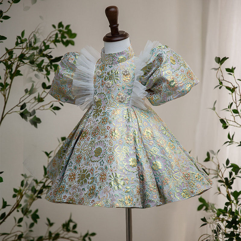Toddler Ball Gowns Girl Communion Birthday Party Pageant Flower Bead Princess Dress