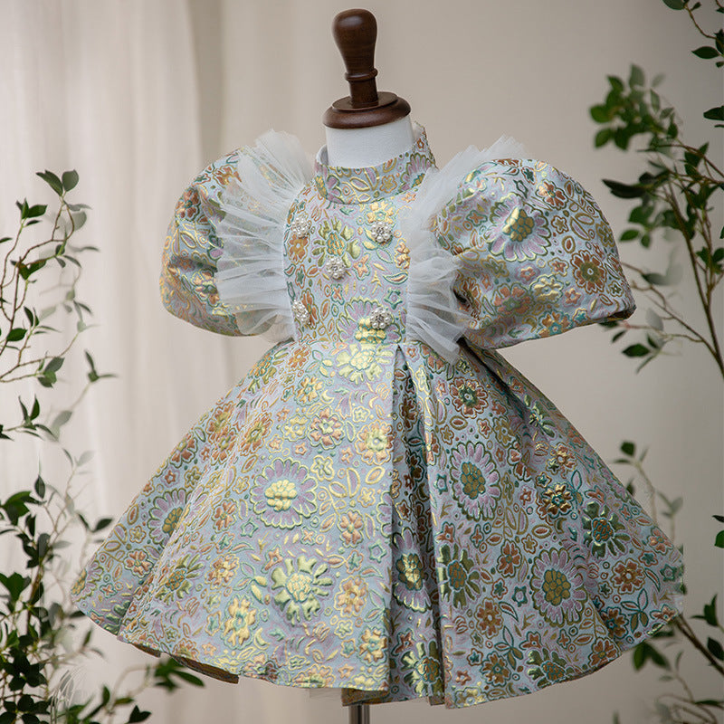 Toddler Ball Gowns Girl Communion Birthday Party Pageant Flower Bead Princess Dress