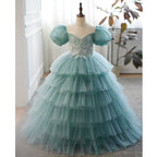 Flower Girls Dress Children Pageant Cake Dress Birthday Fluffy Formal Communion Dress