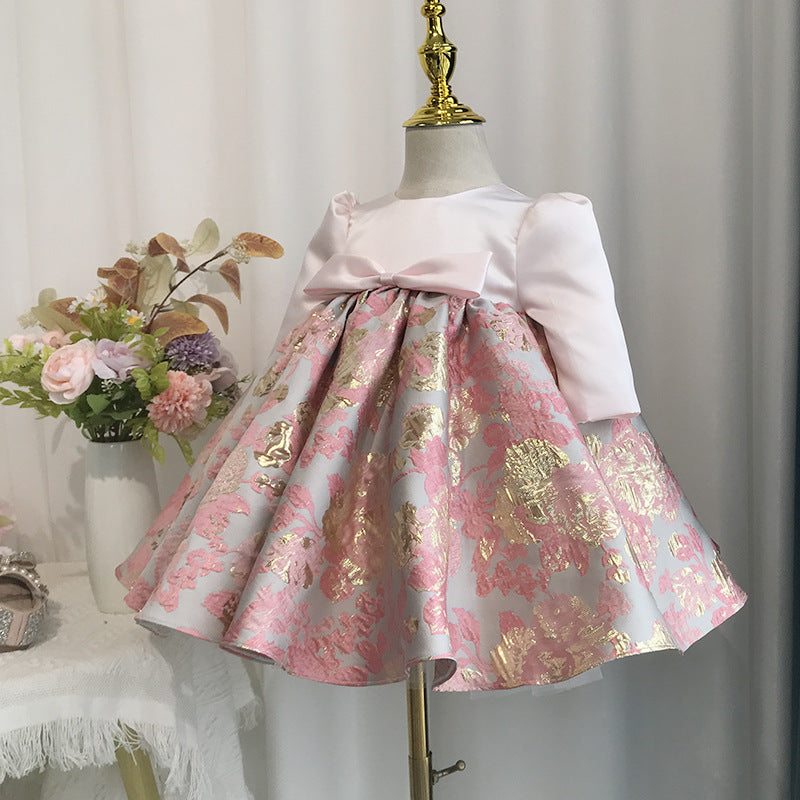 Baby Cute Girl Embroidery Autumn Dress Toddler Pageant First Communion Princess Dress