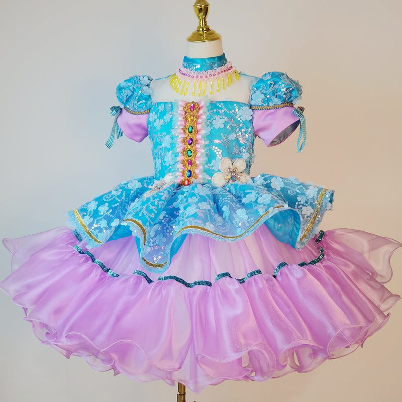 Cute Baby Girl Beauty Pageant Sequins Toddler First Communion Princess Dress