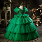 Little Girl Dress Girl Pageant Summer Elegant Green Puffy Princess Communion Dress