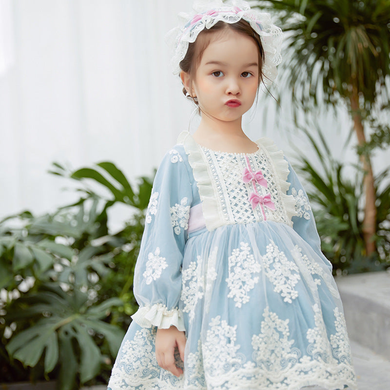 Toddler Prom Dress Little Girl Lolita Lace Floral Puff Communion Flower Girl Princess Dress