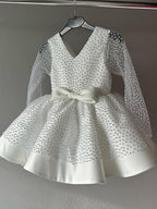 Cute Baby Girl Bead Pageant Dress Toddler  First Communion Princess Dress