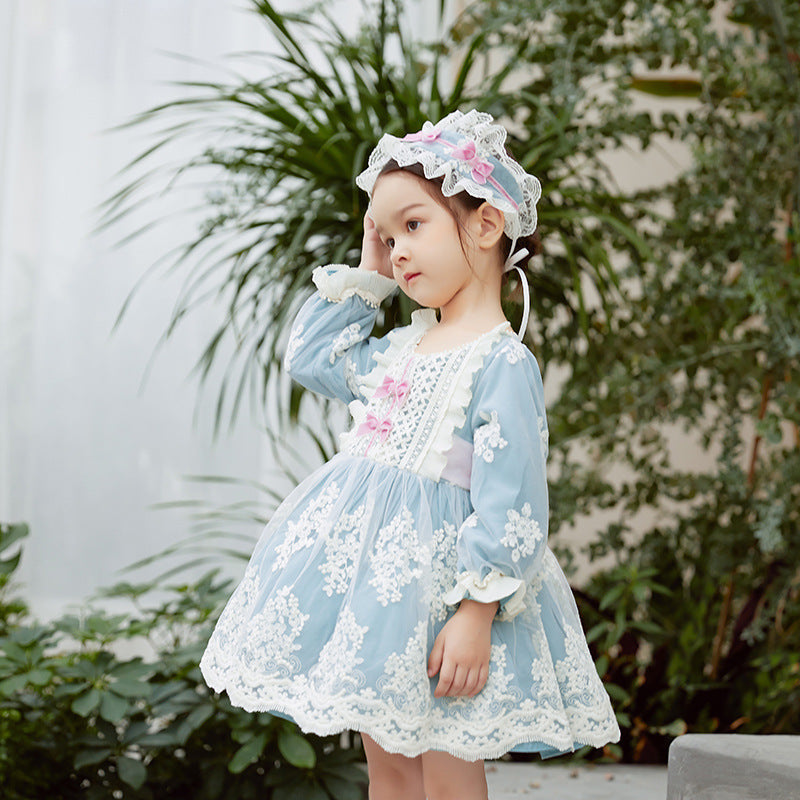 Toddler Prom Dress Little Girl Lolita Lace Floral Puff Communion Flower Girl Princess Dress