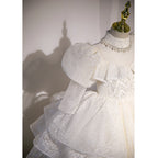 Toddler First Communion Dress Girl Party Dress Pageant White Sequin Puffy Princess Dress