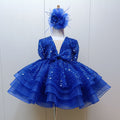 Girl First Communion Dress Toddler Sequin Fluffy Beauty Pageant Birthday Princess Dress