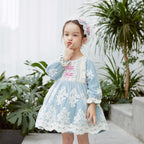 Toddler Prom Dress Little Girl Lolita Lace Floral Puff Communion Flower Girl Princess Dress