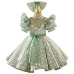 Baby Girl  Green Sequins Communion Dress Toddler Birthday Princess Dress