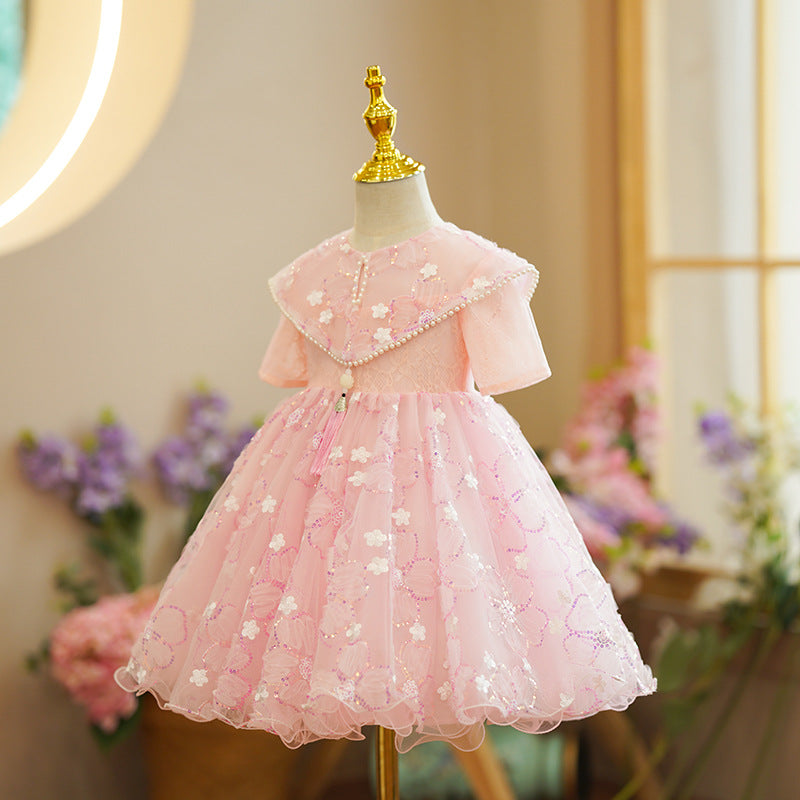 Toddler Prom Dress Baby Girl Formal Communion Party Communion Summer Sequin Princess Dress