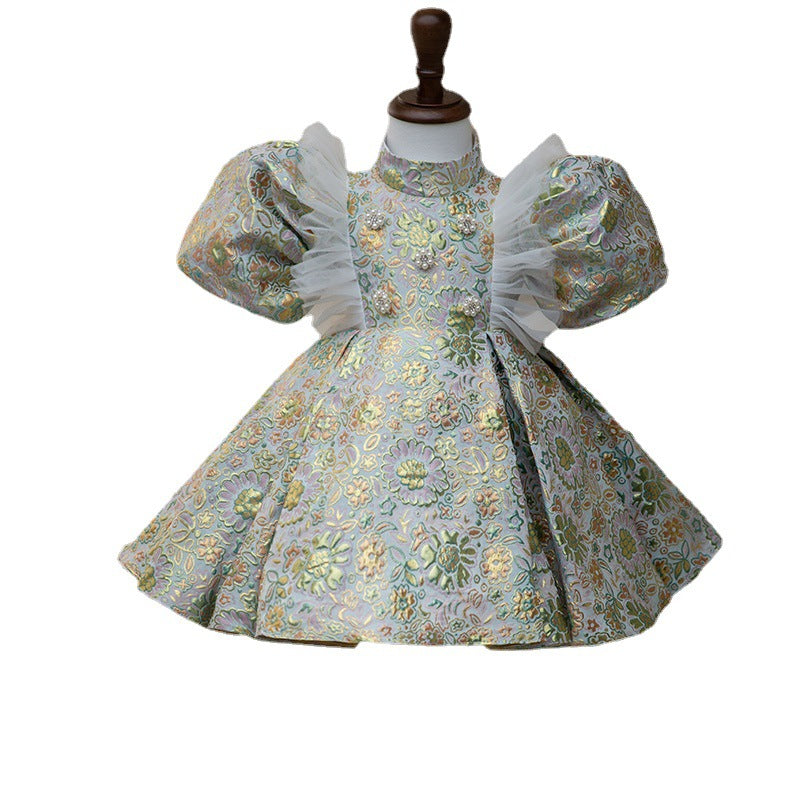 Toddler Ball Gowns Girl Communion Birthday Party Pageant Flower Bead Princess Dress