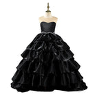 Girl Communion Dress Children Pageant Luxury Black Birthday Party Fluffy Dress