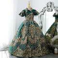 Girl Pageant Dress Children Vintage Gorgeous Green Gold Sequin Party Princess Communion Dress