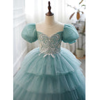 Flower Girls Dress Children Pageant Cake Dress Birthday Fluffy Formal Communion Dress