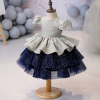 Toddler Ball Gowns Girl Summer Communion Puff Sleeves Fluffy Pageant Princess Dress
