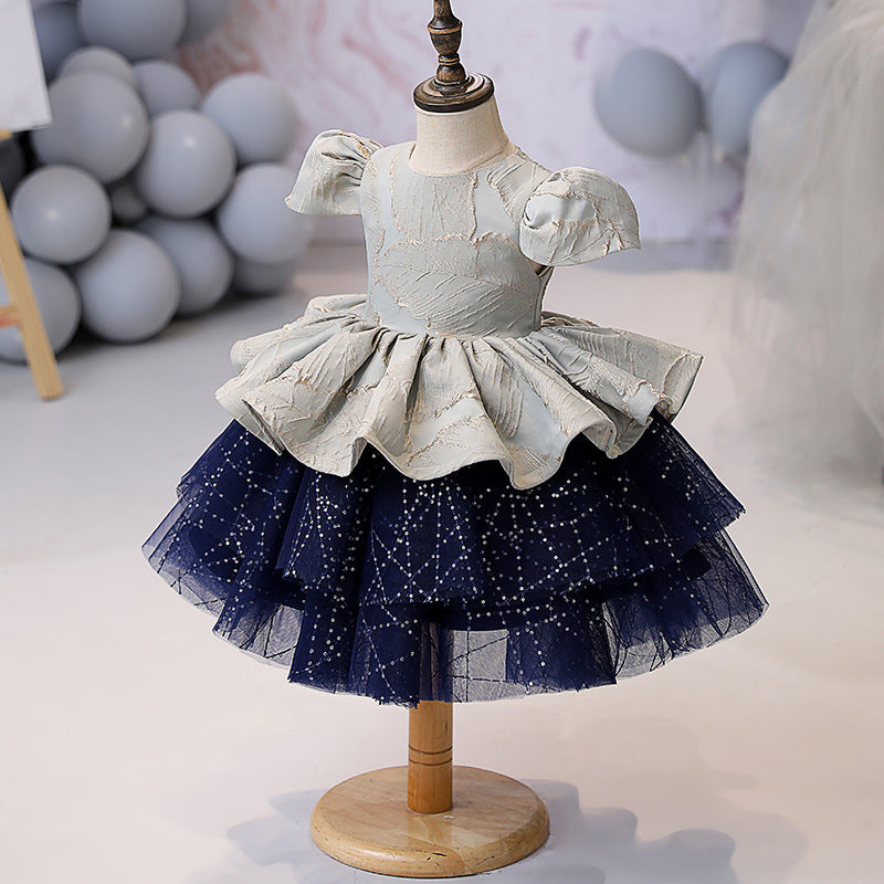 Toddler Ball Gowns Girl Summer Communion Puff Sleeves Fluffy Pageant Princess Dress