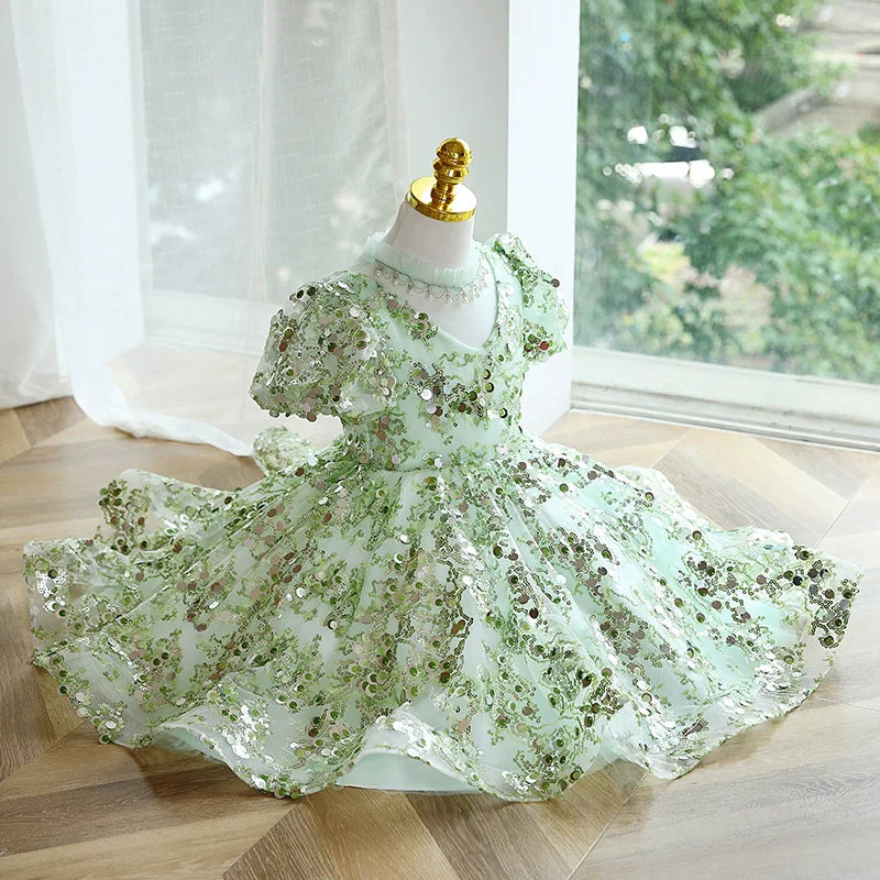 Cute Baby  Girl Sequins Christmas Dress Toddler Pageant First Communion Princess Dress