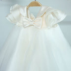 Baby Girl White First Communion Dress Toddler Birthday Princess Dress