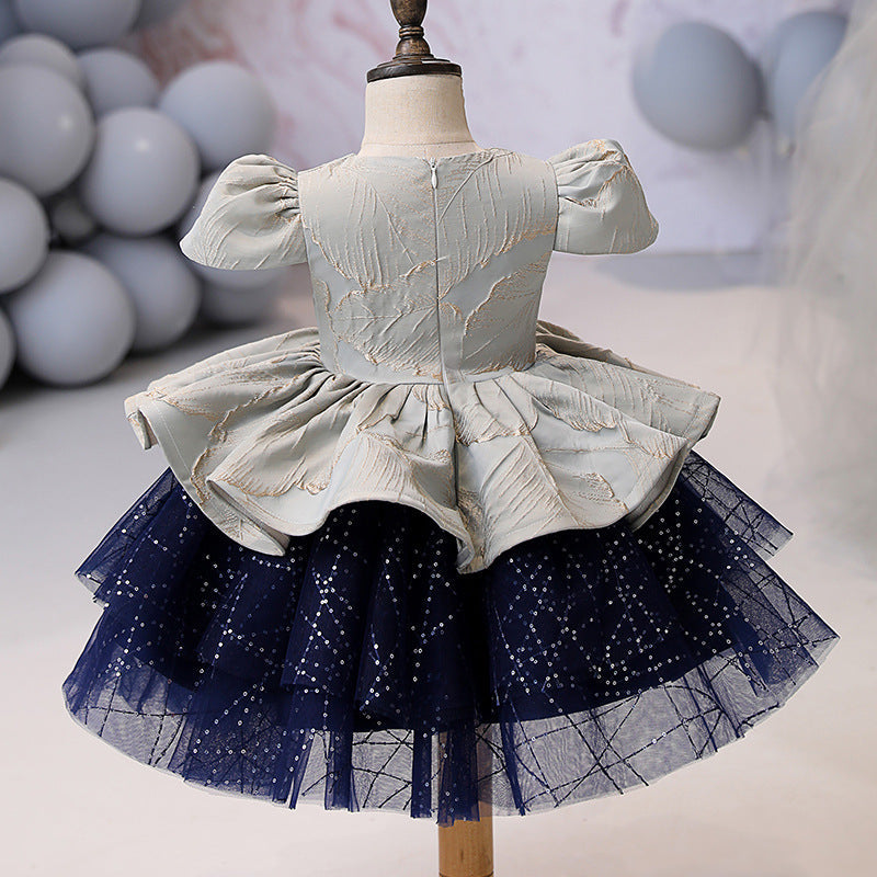 Toddler Ball Gowns Girl Summer Communion Puff Sleeves Fluffy Pageant Princess Dress