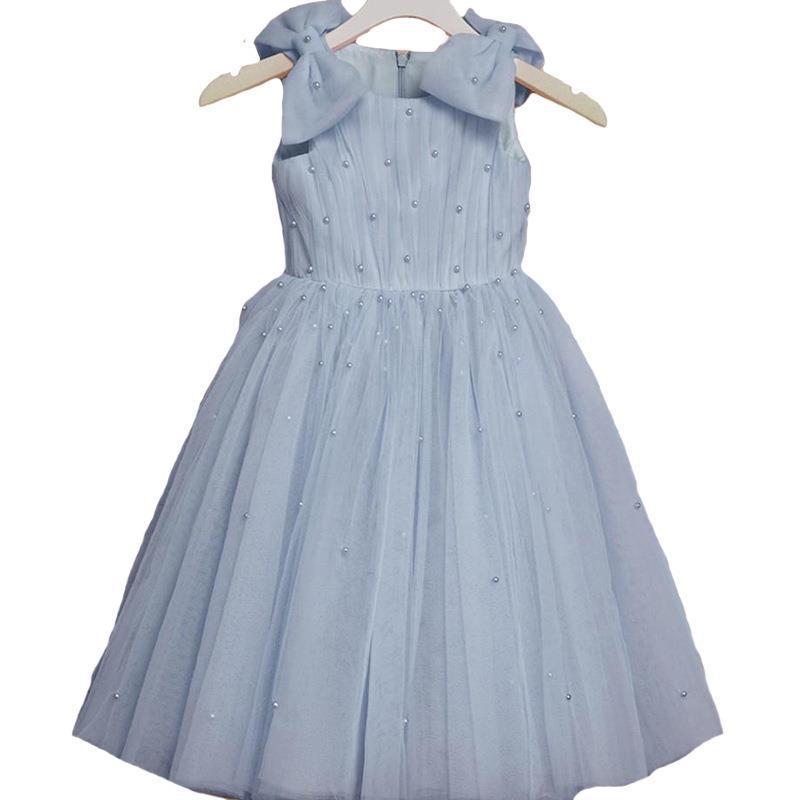 Baby Girl  Beauty Pageant Bead Mesh Dress Toddler Birthday First Communion Princess Dress