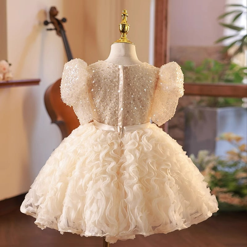 Baby Girl Sequins Flower Dress Toddler First Communion Dresses Birthday Dress
