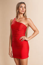 One Shoulder Homecoming Dress Short Prom Dress With Beading