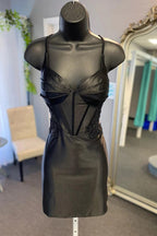 Peacock  Short Corset Homecoming Dress with Appliques