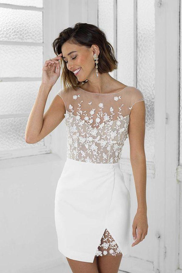 Perfect Short Bridal Party Dress Lace Homecoming Dress