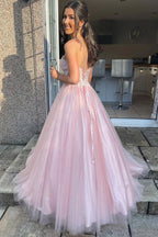 Tulle Lace A-line Sweetheart Prom Dresses, Long Formal Dresses,
