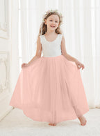 A-line Lace Tulle Ankle-length White Dress (2003227597)