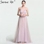 On Sale No Return No Refund Sale Purple  Dream O-Neck Sleeveless Sexy Evening Dresses Diamond Handmade Flowers A-Line Formal Dress 2024 Serene Hill LA6122