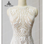 Robe Mariee Boho Lace Bohemian Mermaid Wedding Dress Open Back Beach Sleeveless Wedding Bridal vestido de noiva Elegant