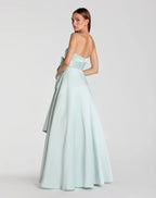 Romantic A-Line Strapless Sleeveless Bow-Waist Prom Dress