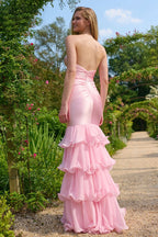 Romantic Strapless Mermaid Gown with Ruffled Tiered Skirt: Prom Dress